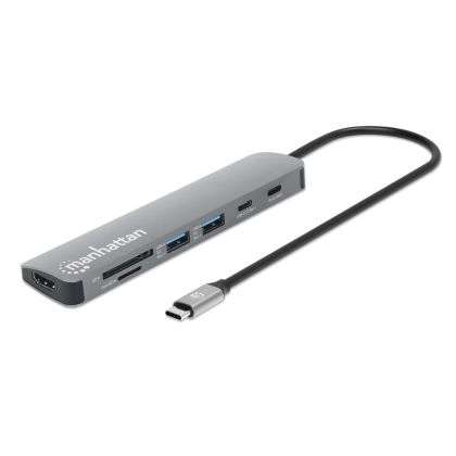 Manhattan SuperSpeed 7-in-1 Multiport hubi USB-C kaapelilla