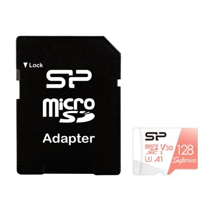 Silicon Power Superior V30 128GB microSDXC -kortti (SD-adapterilla)