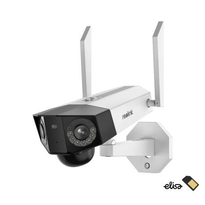 Reolink Duo series G750+SIM akkukäyttöinen 8MP AI ulkokamera kahdella linssillä ja LED-kohdevaloilla (Duo 2 LTE)