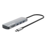 Manhattan SuperSpeed 9-in-1 Multiport hubi USB-C kaapelilla