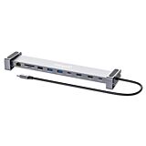 Manhattan 10-in-1 USB-C PD 100W dual HDMI telakointiasema (hopea)