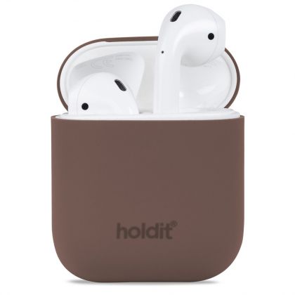 Holdit Silicone Case Apple AirPods (Dark Brown)