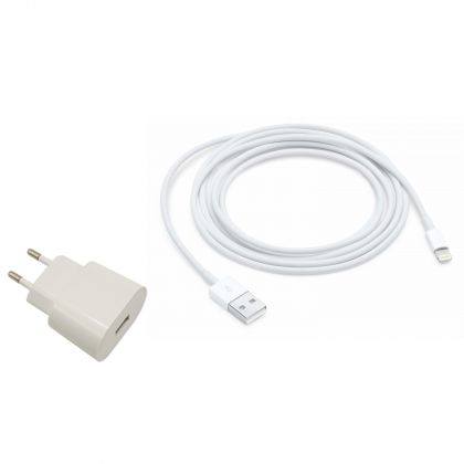 ENJOY 2.4A Apple Lightning lisensoitu verkkolaturi USB-liittimellä ja kaapelilla