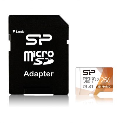 Silicon Power Superior Pro V30 256GB microSDXC -kortti (SD-adapterilla)