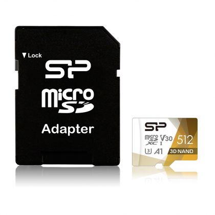 Silicon Power Superior Pro V30 512GB microSDXC -kortti (SD-adapterilla)