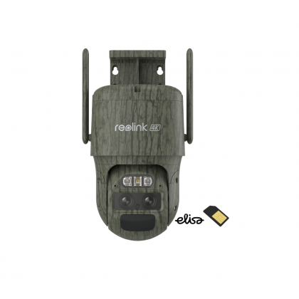 Reolink TrackMix LTE+SIM akkukäyttöinen 8MP PTZ Auto Tracking AI kamera ulkokäyttöön (maastokuvioitu)