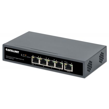 Intellinet 5-portin Gigabit Ethernet PoE+ Passthrough kytkin