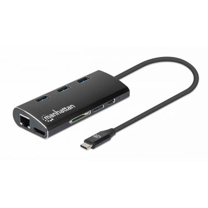 Manhattan SuperSpeed Multiport hubi USB-C kaapelilla