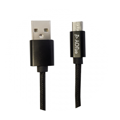 ENJOY punottu microUSB kaapeli 3m musta